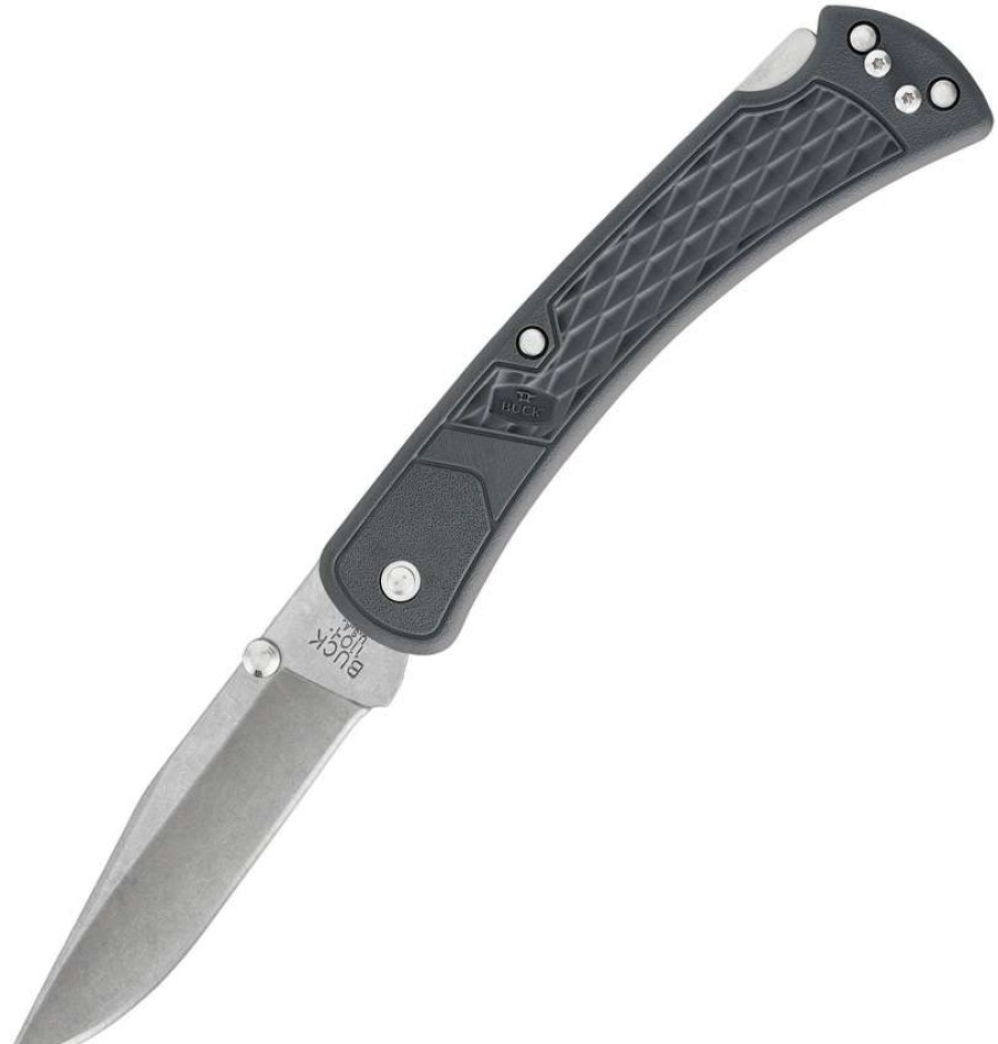 Knives * | Best Sellers Bu110Gys2 Buck 110 Slim Select Lockback Pocket Knife Gray