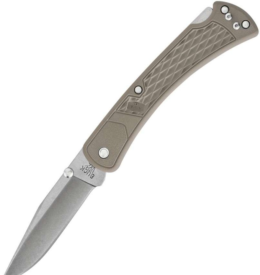 Knives * | New Arrivals Bu110Brs2 Buck 110 Slim Select Lockback Pocket Knife Tan