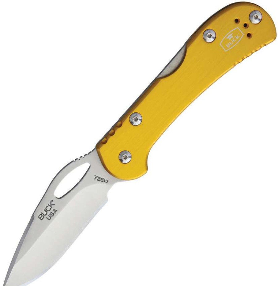 Knives * | Excellent Bu726Yws Buck Mini Spitfire Lockback Pocket Knife Yellow