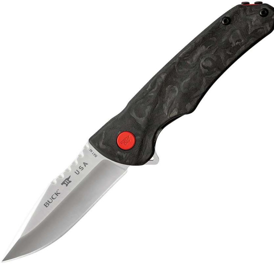 Knives * | Popular Bu841Cfs Buck Sprint Pro Linerlock Pocket Knife Marble Carbon Fiber