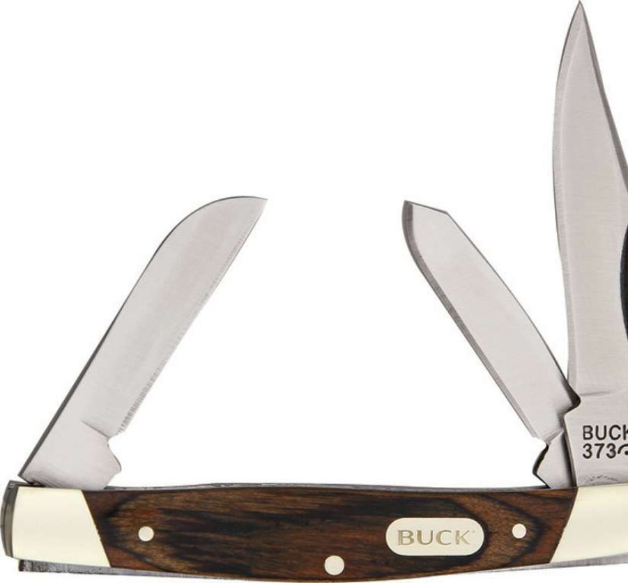 Knives * | Special Offers Bu373 Buck Trio Stockman Pocket Knife Wood Handles