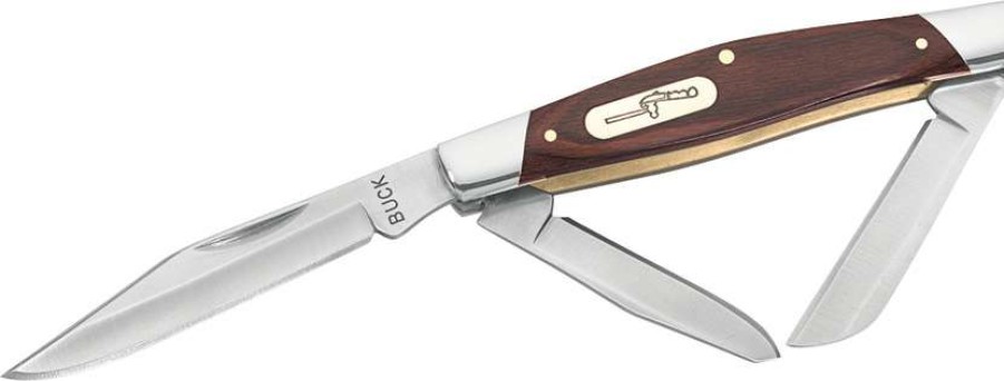 Knives * | Special Offers Bu373 Buck Trio Stockman Pocket Knife Wood Handles